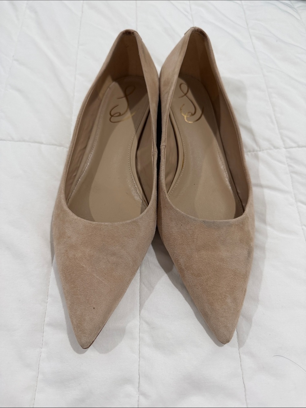 Sam Edelman Suede Pointed-Toe Women's Flats in Taupe